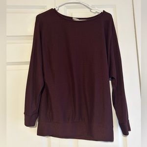 Target A New Day Dark Plum Purple Ribbed Pullover Slouchy Sweater, Size Medium.